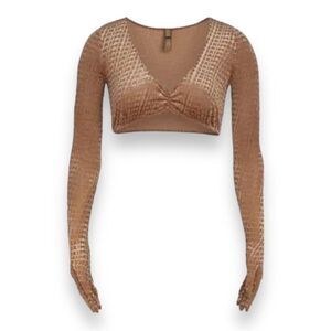 Skims Top WMNS L Velvet Logo Glove Scoop Stretch Sexy Sold Out‎ New